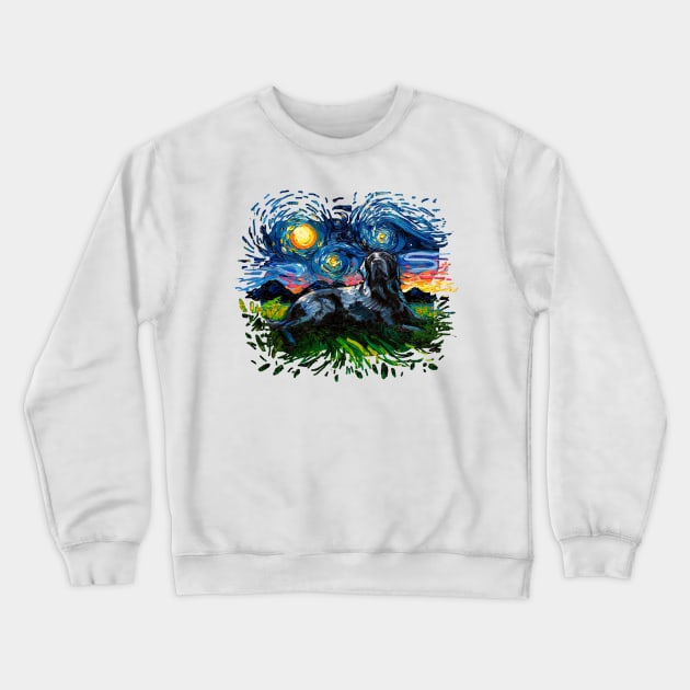 Black Labrador Night 3 (version 2) Crewneck Sweatshirt by sagittariusgallery